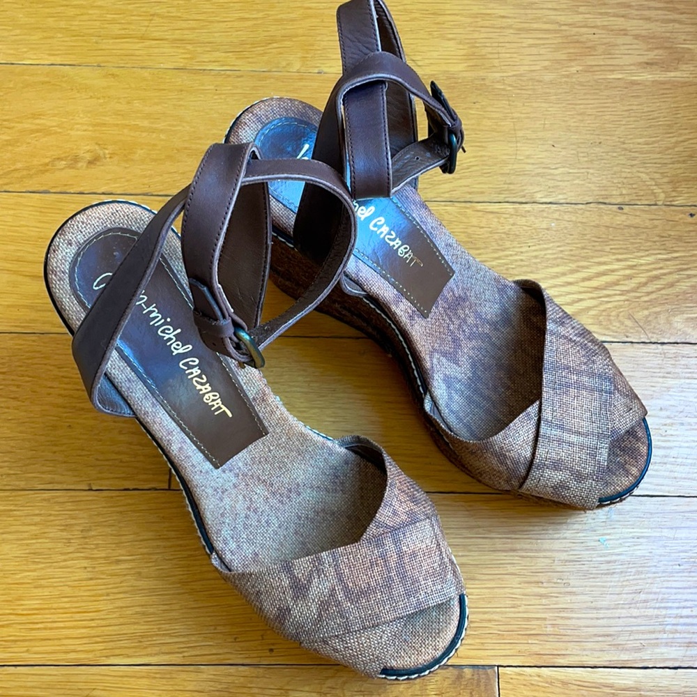 Never-worn Brown Snake Print Espadrilles